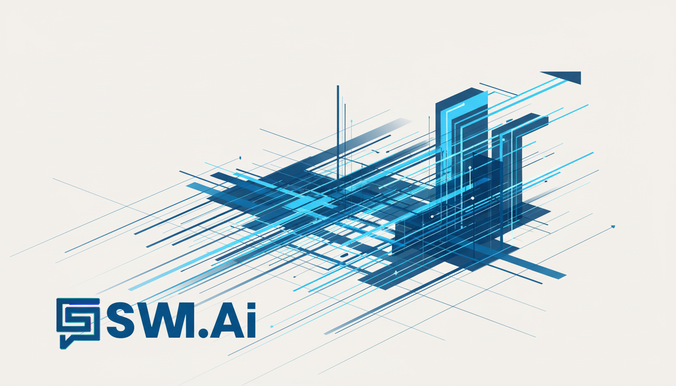 An abstract digital art piece symbolizing growth and structure. Clean, intersecting lines in shades of blue (#123852, #4f92ca) form a complex but orderly pattern over a soft off-white (#f6f4f2) background, evoking a sense of forward-thinking architecture. Aspect ratio: 16:9.